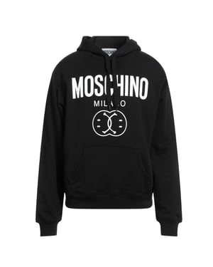 Sudadera negra con capucha Moschino Double Smiley