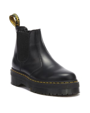 Botas Negras Pulidas Cuadradas para Mujer Dr. Martens 2976
