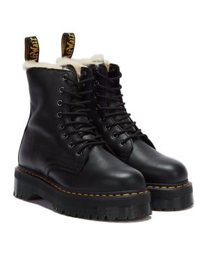 Botas para Mujeres Dr. Martens Jadon Pisa con Forro de Piel - (Negro)