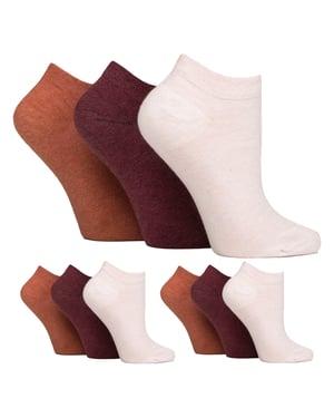 Paquete de 9 calcetines para entrenar de mujer diabética | Calcetines de tobillo anchos para pies hinchados