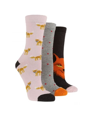 Paquete de 3 pares de calcetines de algodón jacquard para dama