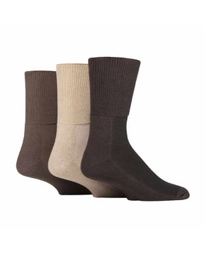 Paquete de 3 calcetines diabéticos de bambú extra anchos para piernas hinchadas