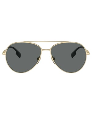 Gafas De Sol Burberry En Gris Oscuro Con Lentes Doradas