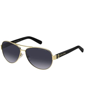 Gafas De Sol Marc Jacobs Negras Con Detalles Dorados Y Lentes Degradadas En Gris
