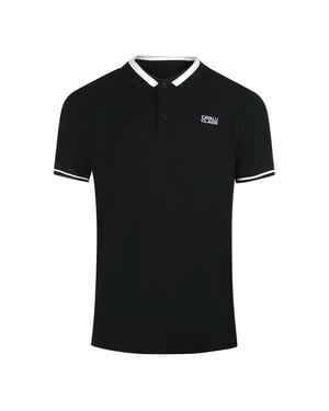 Polo Negro Con Cuello De Rayas Llamativas Cavalli Class