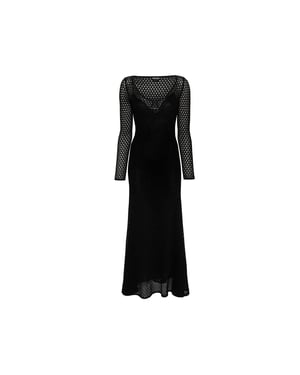 Vestido largo de crochet de lúrex de Tom Ford