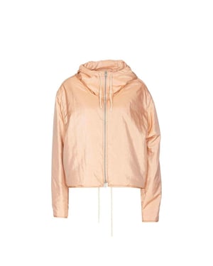 Chaqueta con capucha y cremallera de seda de mezcla de Jil Sander