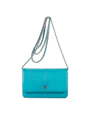 Chanel Timeless Wallet on Chain  en Azul Piel de becerro