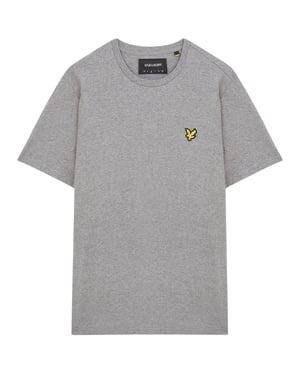 Camiseta Gris Lisa Con Cuello Redondo Y Bordado De Lyle &amp; Scott
