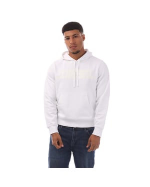Sudadera Con Capucha Blanca Brillante Con El Logotipo Monocromático De Diesel