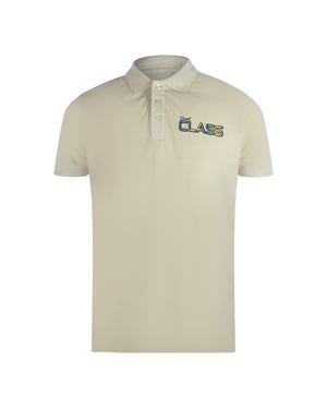 Polo Color Beige Arena Con Logo Floral Vibrante Cavalli Class
