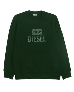 Sudadera Verde Oscuro Con Logotipo Monocromático De Diesel