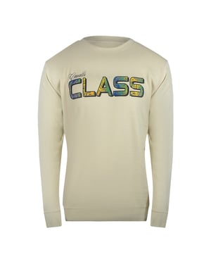 Sudadera Beige Con Logotipo Floral Vibrante De Cavalli Class