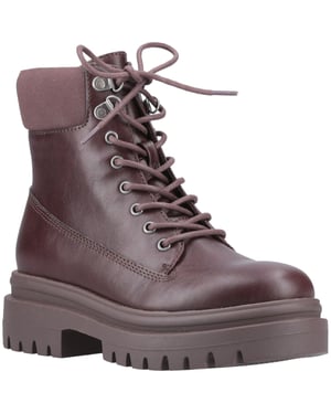Botas de Media Pantorrilla con Tacón para Mujer en Cuero Sintético Marrón Oscuro Rocket Dog Danie