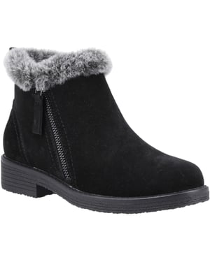 Botas de tobillo de invierno negras de ante para mujer Hush Puppies Marnie