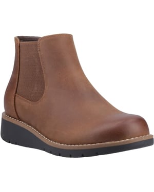 Botas Chelsea Planas de Cuero para Mujer Hush Puppies Leonie en Marrón