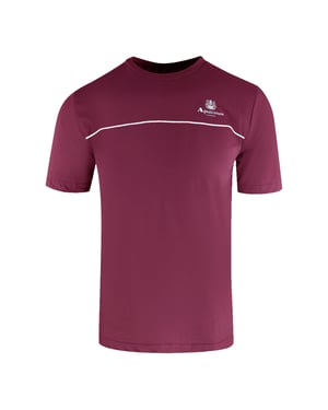 Camiseta Burdeos Con Diseño De Ribete Activo De Aquascutum