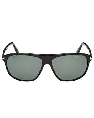 Gafas de sol Tom Ford Prescott Verde con lentes polarizados y montura negra brillante