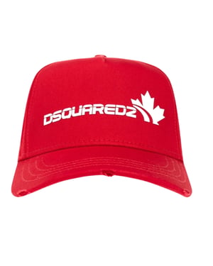 Gorra Roja Familiar Con El Logotipo Blanco De Dsquared2