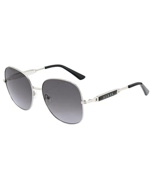 Gafas de sol Guess con marco de metal níquel estaño brillante y lentes ahumadas degradadas