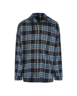 Camisa con capucha negra a cuadros azul Diesel