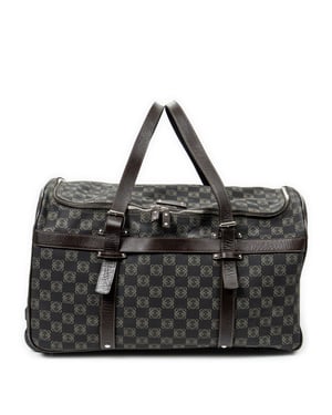 Loewe Vintage Anagram Suitcase  en Negro/Beige Lona recubierta
