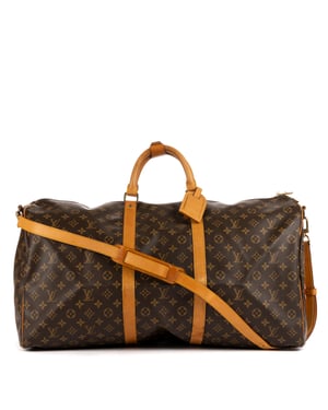 Louis Vuitton Keepall Bandouliere 60 en Marrón Lona recubierta
