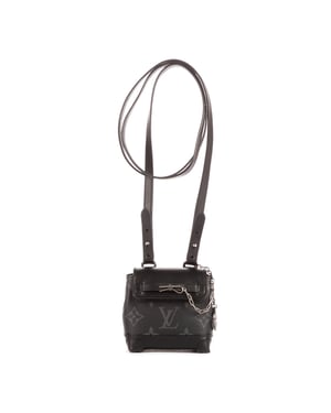 Louis Vuitton Mini Steamer Crossbody Pouch  en Negro Lona recubierta