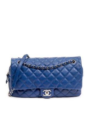 Chanel Jumbo Easy Flap  en Azul Real Piel de becerro