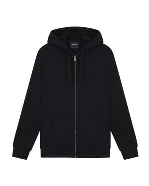Sudadera Con Capucha Y Cremallera En Negro Azabache Con Águila Tonal De Lyle &amp; Scott