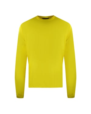 Camiseta Amarilla De Manga Larga Con Logo Grande En La Espalda De Dsquared2