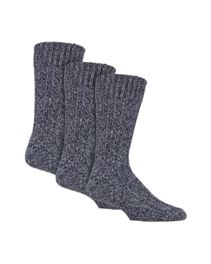 Paquete de 3 calcetines de lana para hombres | Calcetines gruesos Pennine Walker | Calcetines para senderismo al aire libre