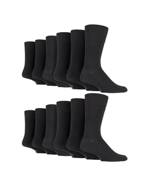 12 Pares de Calcetines para Hombre con Sujeción Suave y Amplia | Calcetines Extra Anchos sin Elasticidad