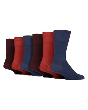 Paquete de 6 pares de calcetines para hombres de algodón diabético sin elasticidad con puntera sin costura