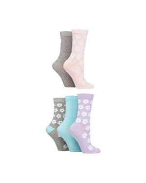 Paquete de 5 pares de calcetines de mujer con diseño jacquard