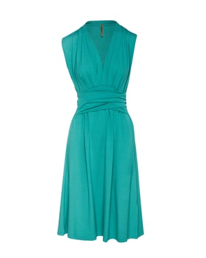 Vestido con escote en V y fajín