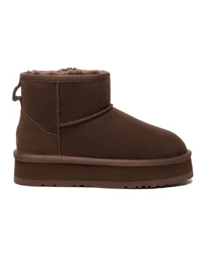 BOTAS CORTAS DE PLATAFORMA DE PIEL GRIS PARA MUJER DE EVER AU Australia