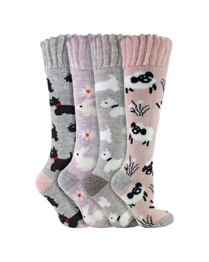 4 Pares de Calcetines Largos Suaves para Dama