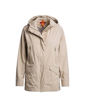 Chaqueta Larga Con Capucha Color Crema De Parajumpers