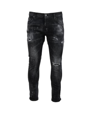 Vaqueros Negros Desgastados Tidy Biker De Dsquared2
