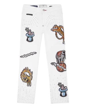 Denim Trousers Loose Fit Colorful Circus