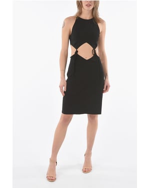 Minivestido con detalle de abertura y cordones en negro
