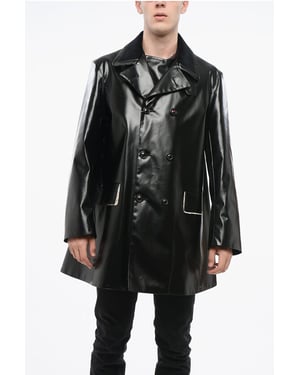Gabardina impermeable MM4 MM14 con cuello de terciopelo en color negro