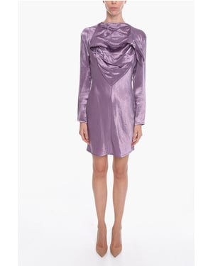 Vestido midi BANDANA de satén en violeta