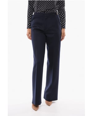 Pantalones de lana de corte regular en azul