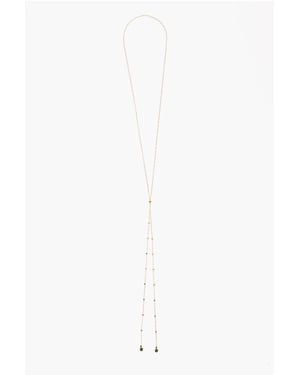 Collar de plata color dorado con colgantes de piedras en oro