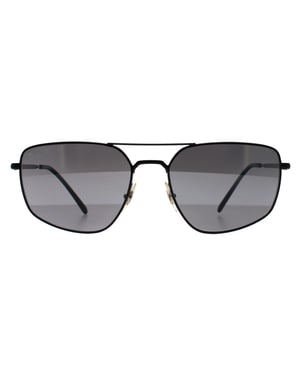 Ray-Ban Rectangle Unisex Negro Pulido Plata Polarizado RB3666