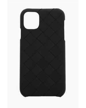 Funda de piel Intreccio para iPhone 11 en color negro