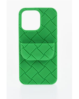 Funda trenzada para iPhone 13 Pro con soporte para Airpods en verde