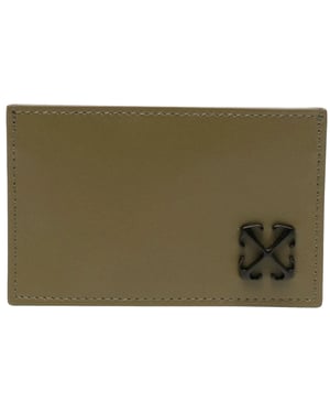 Estuche Para Tarjetas Sencillo Off-white Jitney, Color Verde Militar, Accesorios